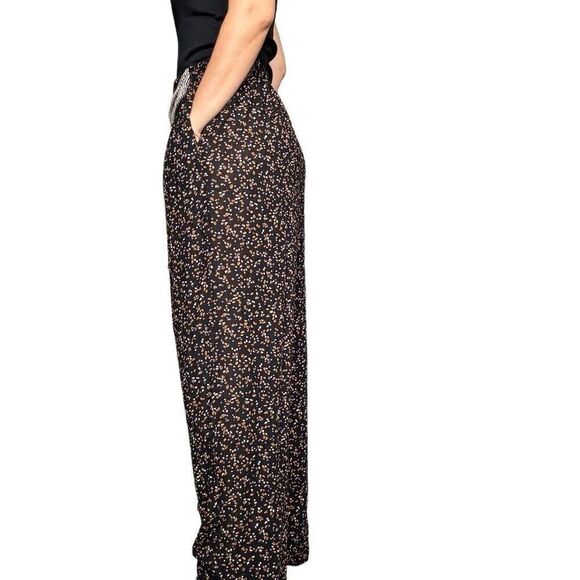 Vintage 80s Norton McNaughton Ditsy Floral Bomber Pants Size 10 Brown Black - Picture 2 of 8